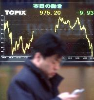 TOPIX sinks to new post-bubble closing low